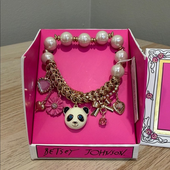Betsey Johnson Accessories - Betsey Johnson Panda Pearl Charm Bracelet/ New with tag